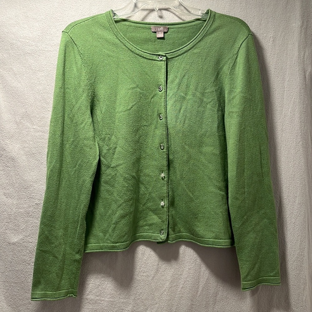 Green Button-Up Women's Sweater